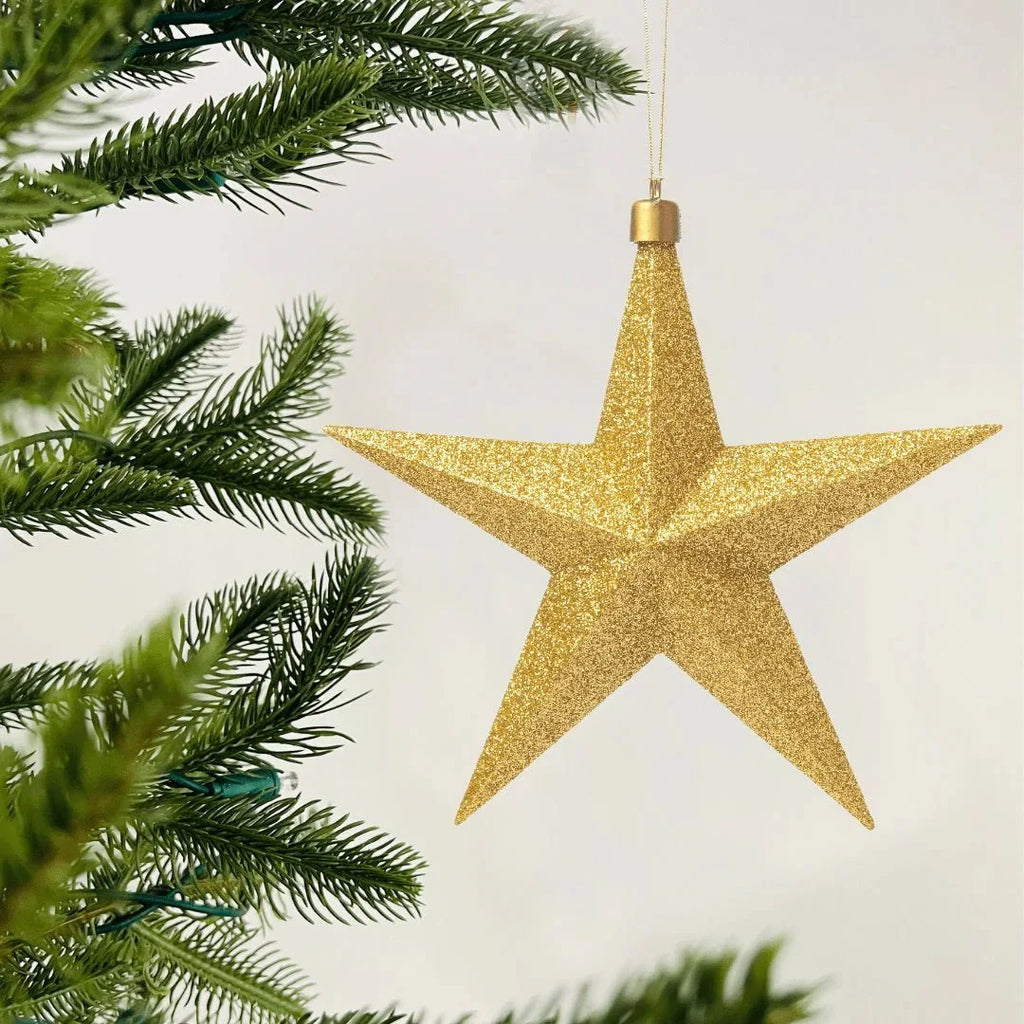 Gold Glitter Star Ornament