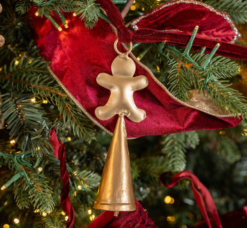 Gold & Maroon Gingerbread Metal Garland