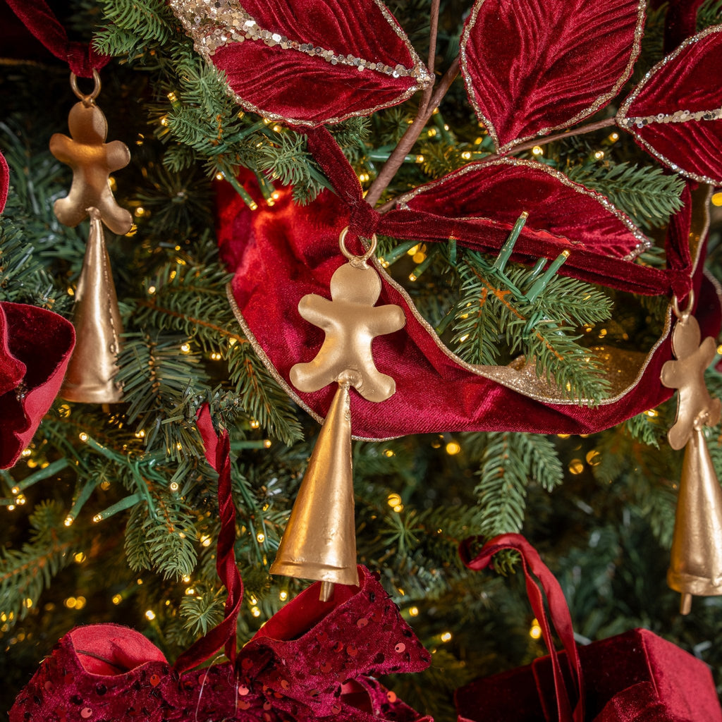 Gold & Maroon Gingerbread Metal Garland