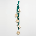 Gold Metal Angels with Emerald Ribbon Cluster