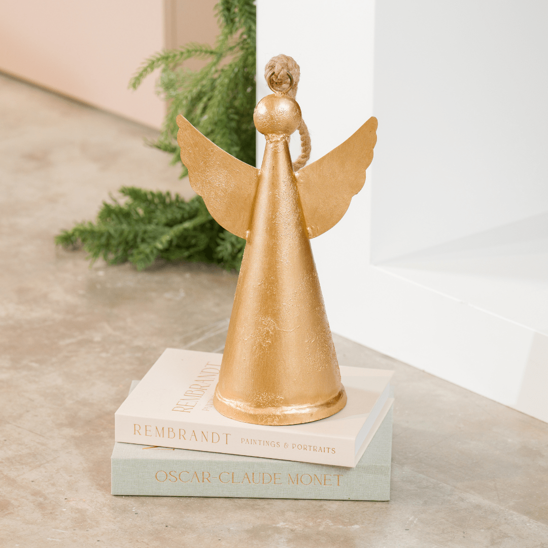 Gold & Natural Metal Angel Bell