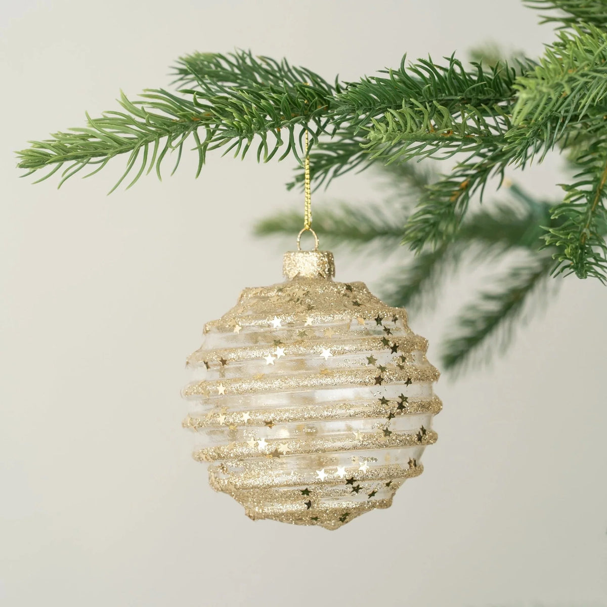 Gold Ruched Gold Ball Ornament