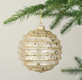 Gold Ruched Gold Ball Ornament