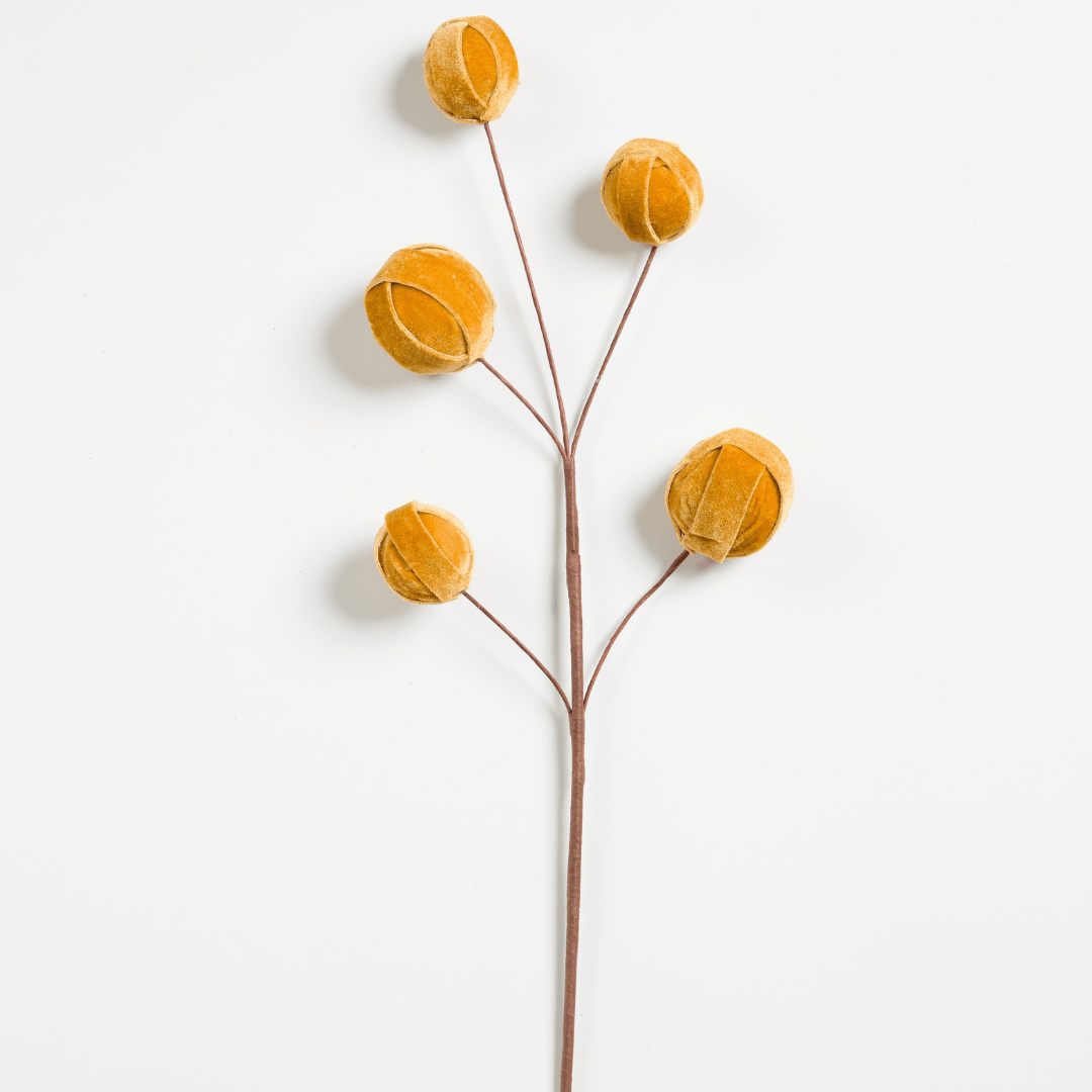 Gold Velvet Ornament Pick