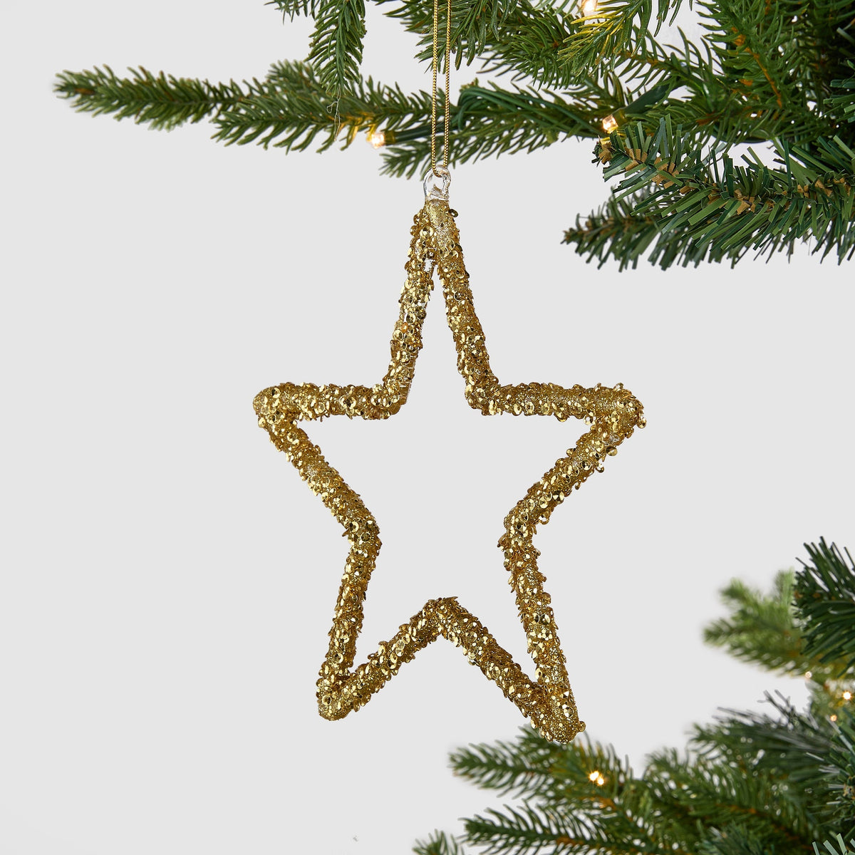Gold Whimsical Wired Star Ornament