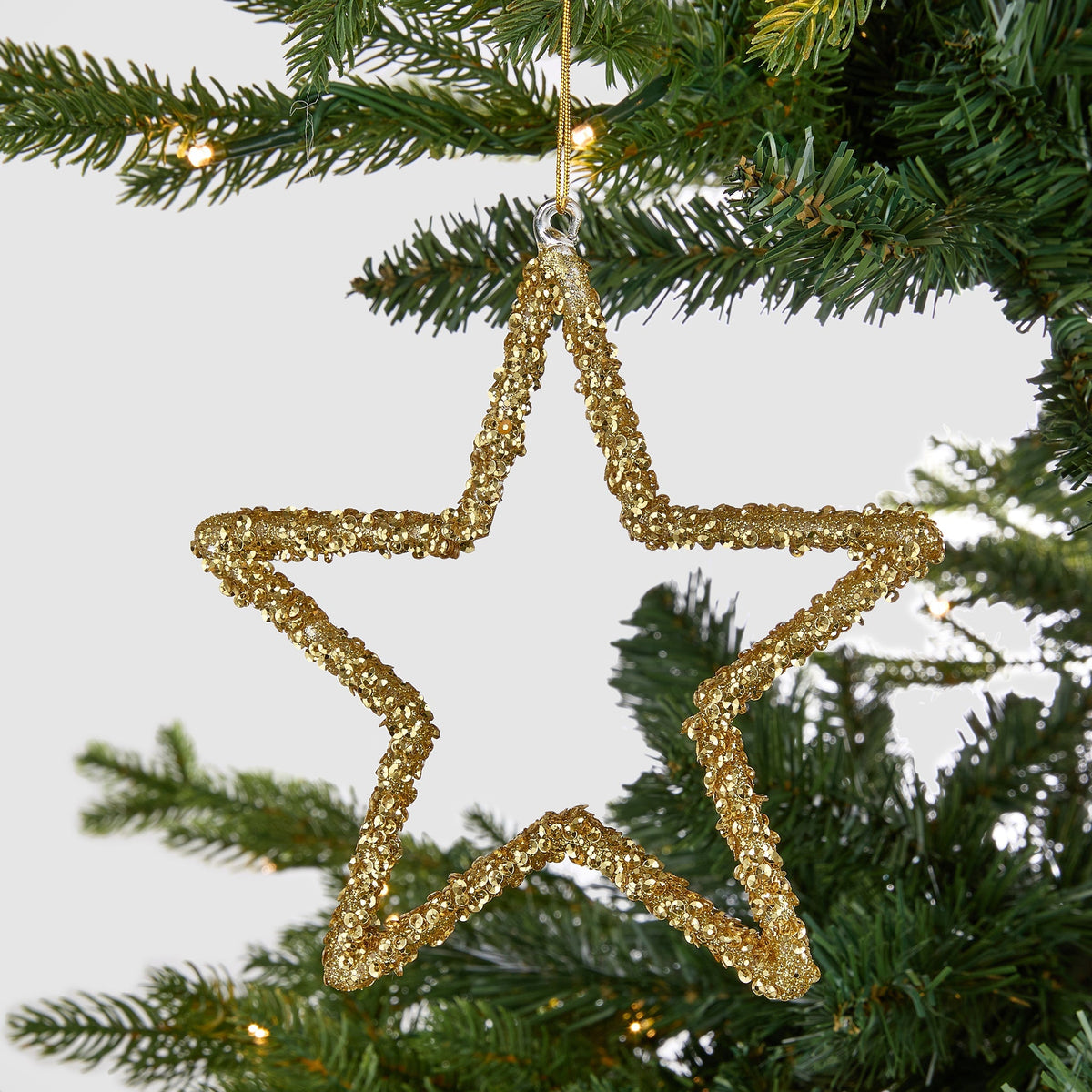 Gold Whimsical Wired Star Ornament
