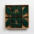 Green Flocked Shatterproof 12-Piece Ornament Set