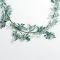 Green Merry Winter Frosted Flower Garland
