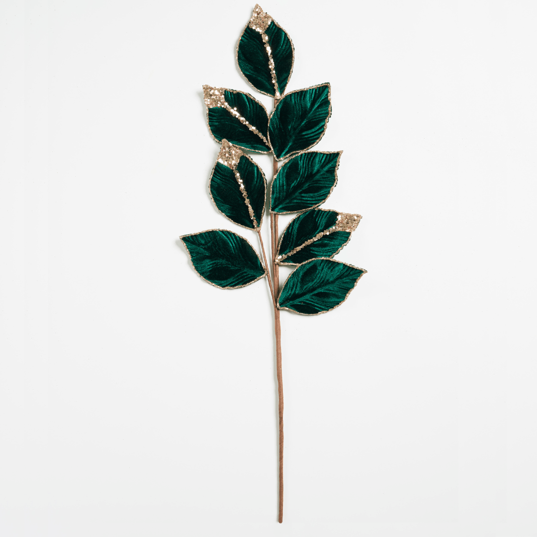 Green Velvet Leaf Pick