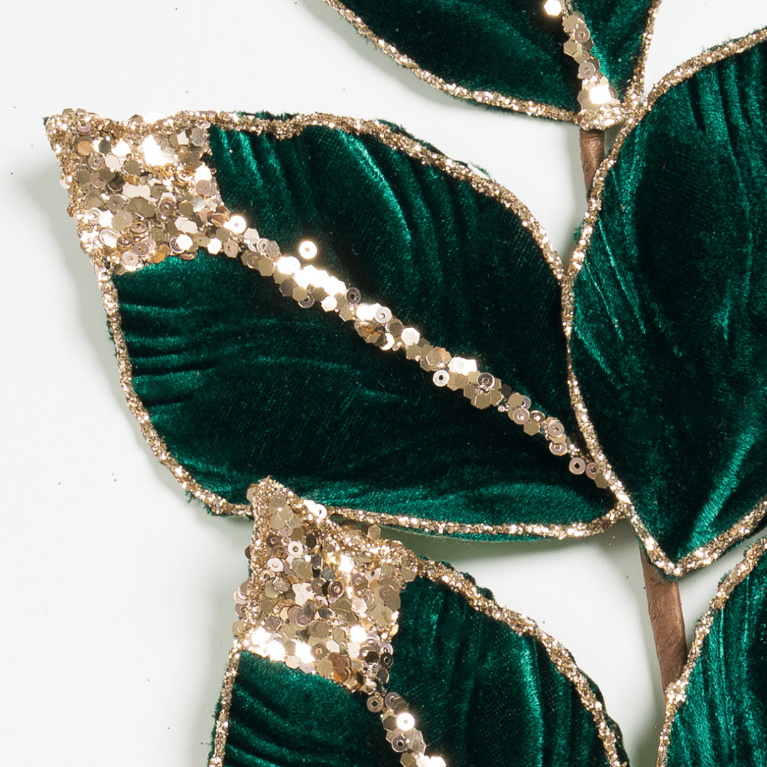 Green Velvet Leaf Pick