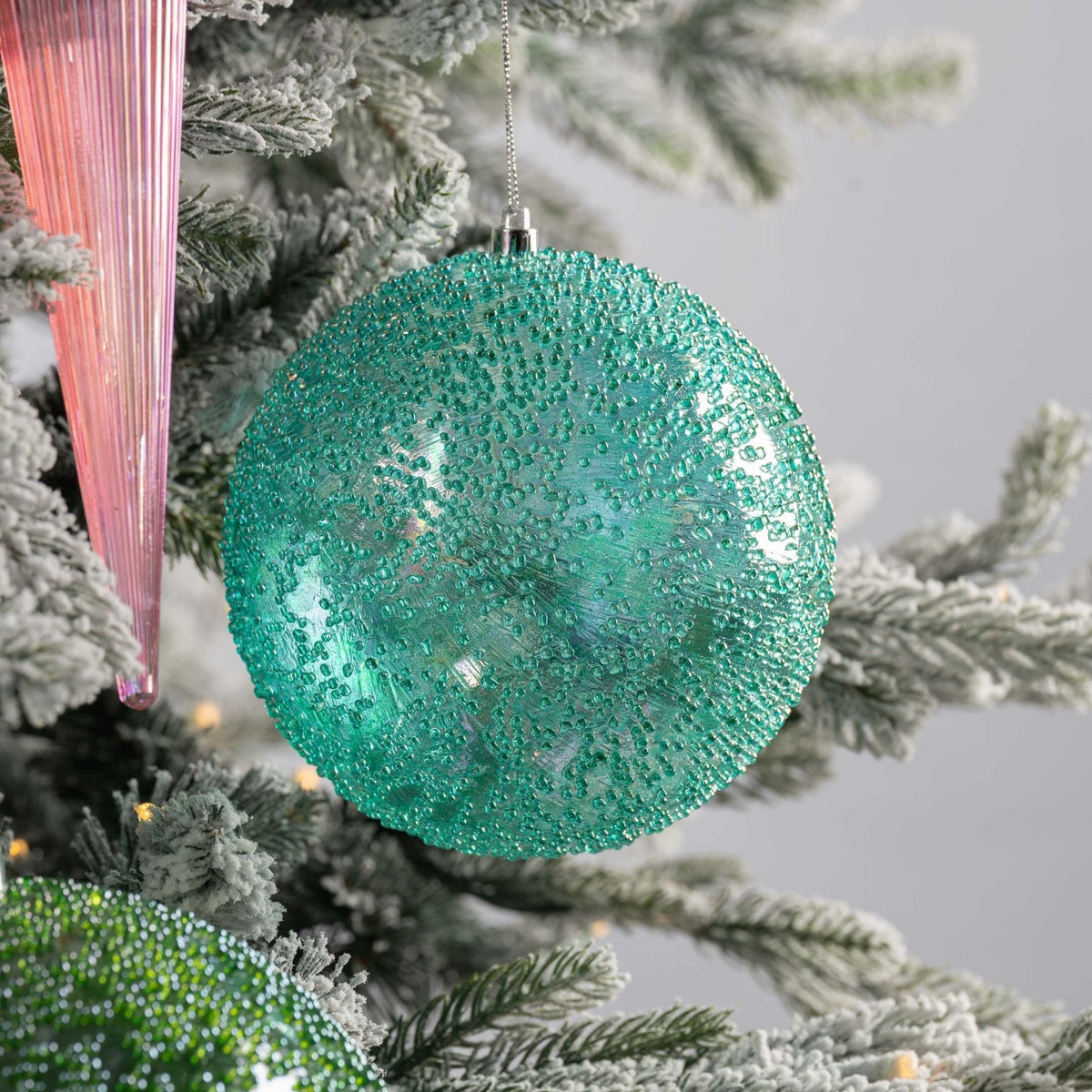 Iridescent Textured Ball Ornament - 6”
