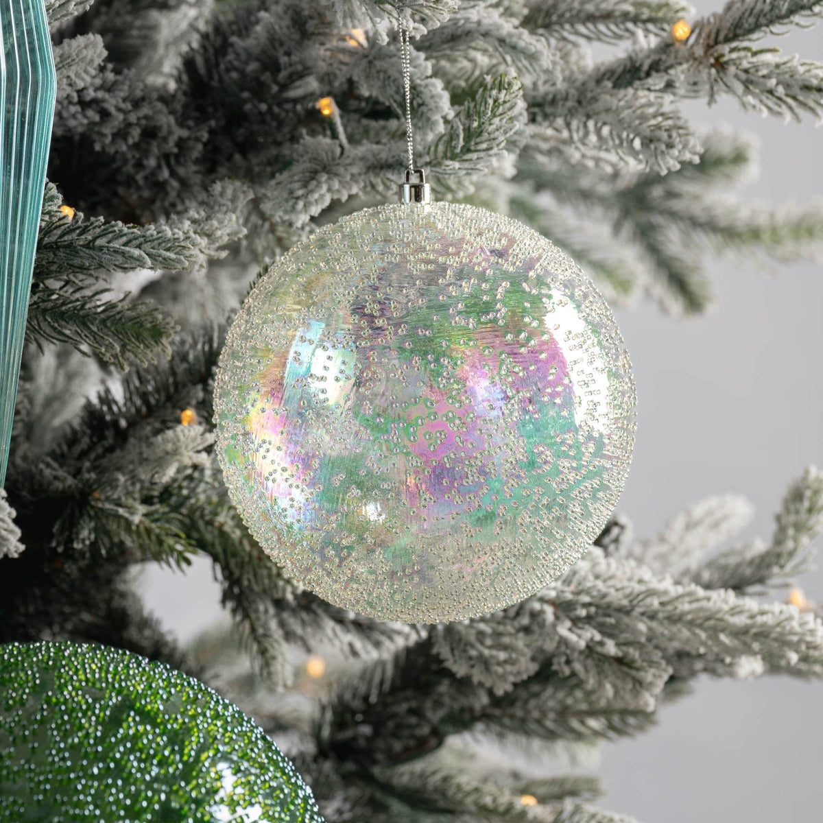 Iridescent Textured Ball Ornament - 6”