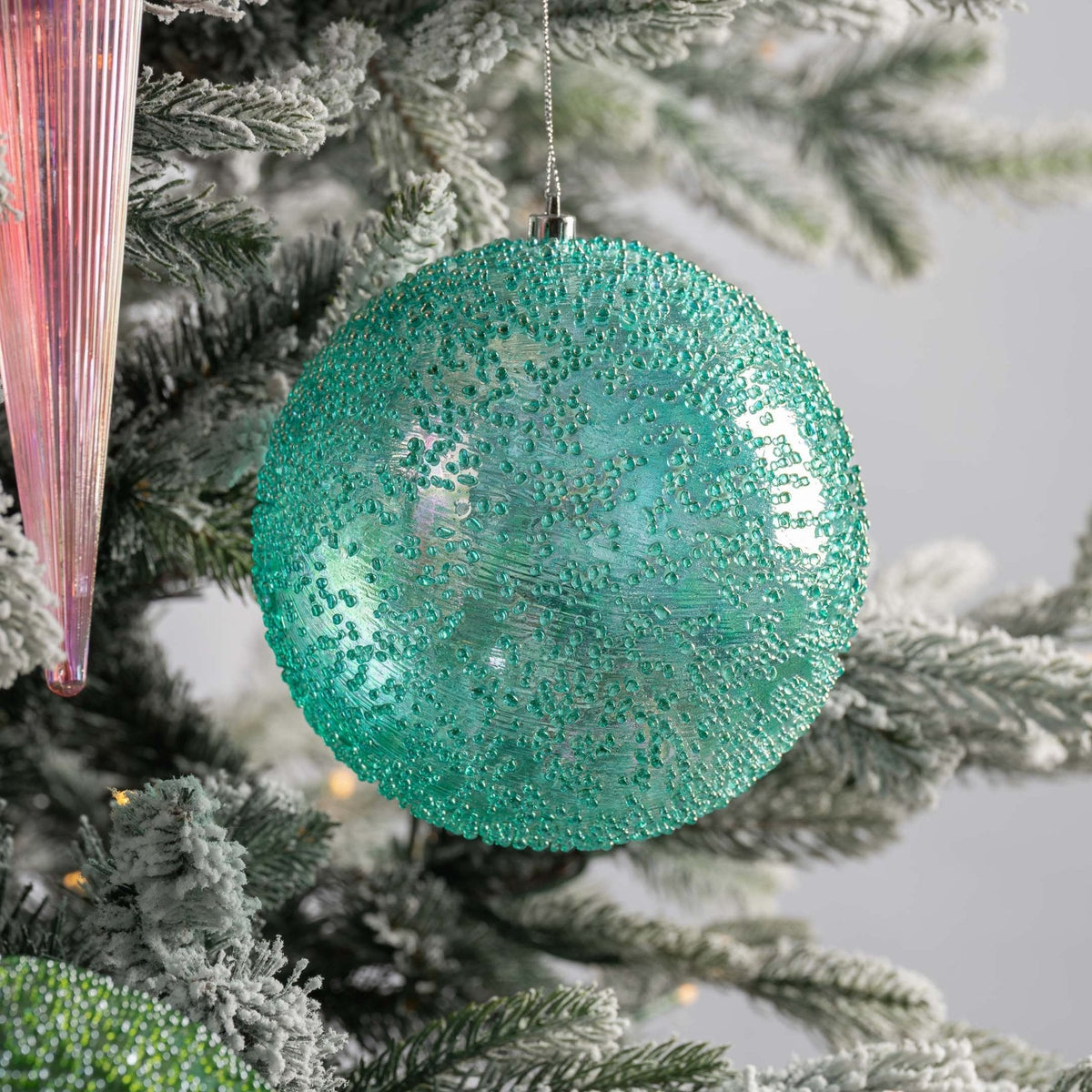 Iridescent Textured Ball Ornament - 6”