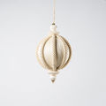 Ivory Crystal Lace Thread Ornament 4"