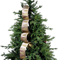 Ivory Velvet 4" Tree Ribbon with Gold Tree Embroidery