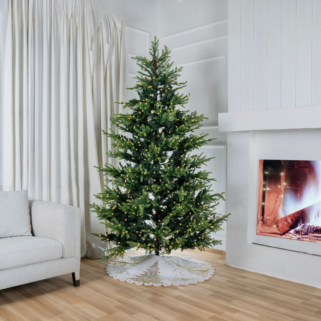 Joy By 7' Artificial Spruce Christmas Tree with 500 Warm White LED Lights