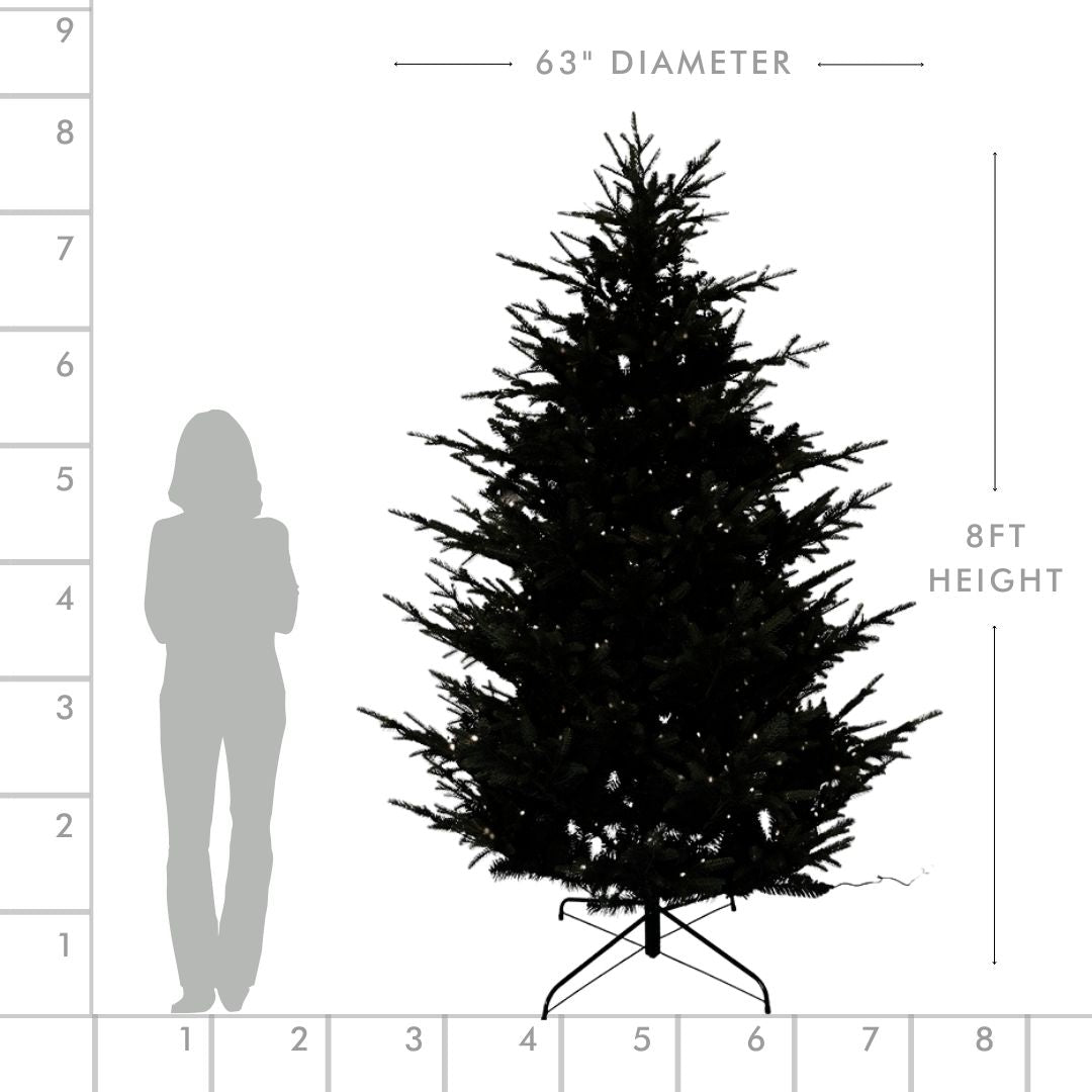 Joy By 8' Artificial Spruce Christmas Tree with 750 Warm White LED Lights