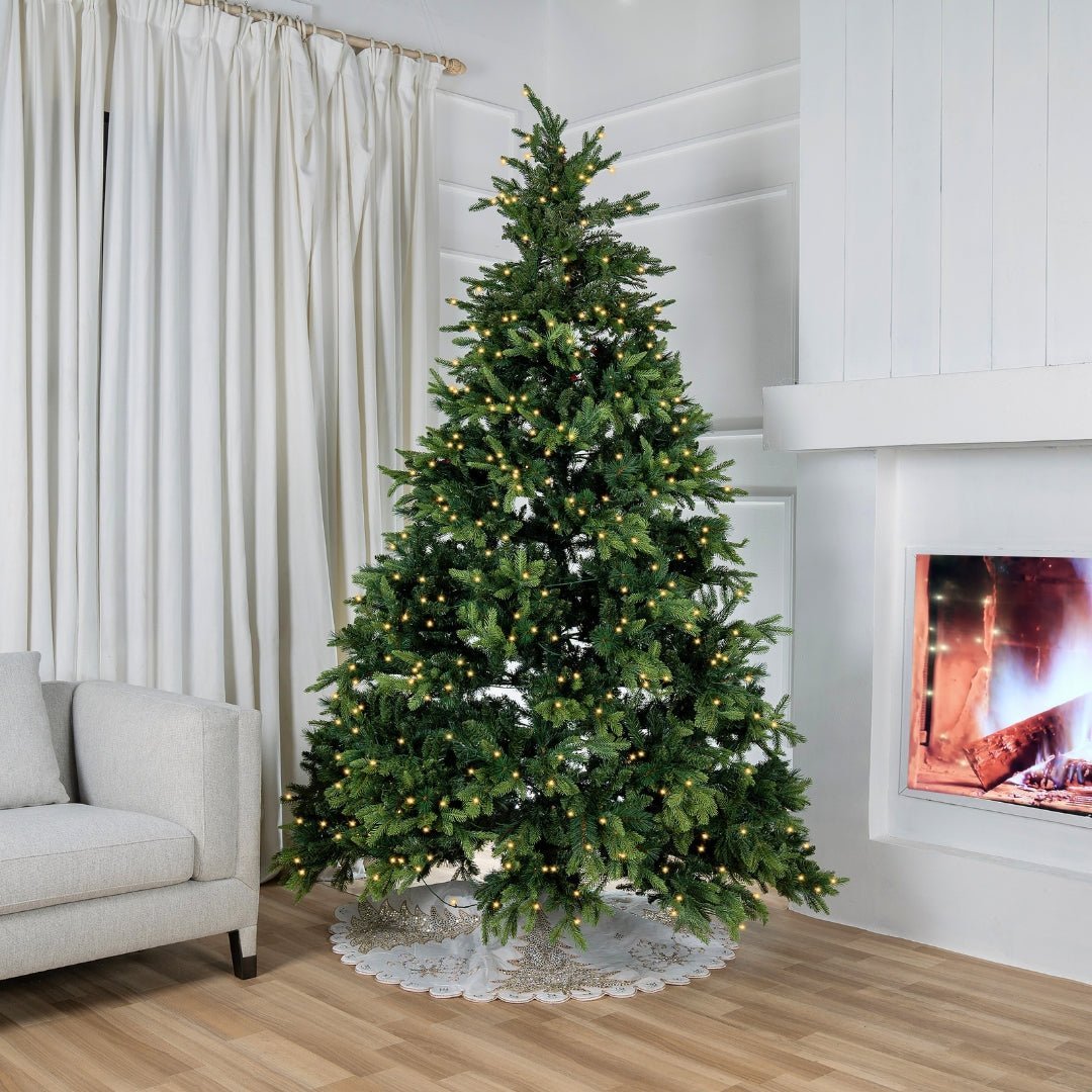 Joy By 8' Mixed Foliage Christmas Tree with 750 Warm White LED Lights