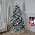 Joy By 8' Olympia Flocked Artificial Christmas Tree with 500 Warm White LED Lights
