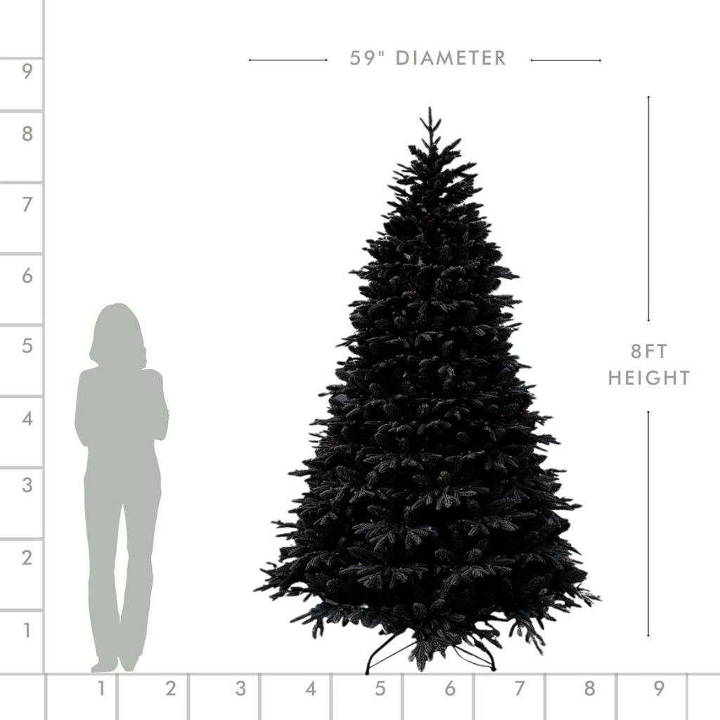 Joy By 8' Olympia Flocked Artificial Christmas Tree with 500 Warm White LED Lights