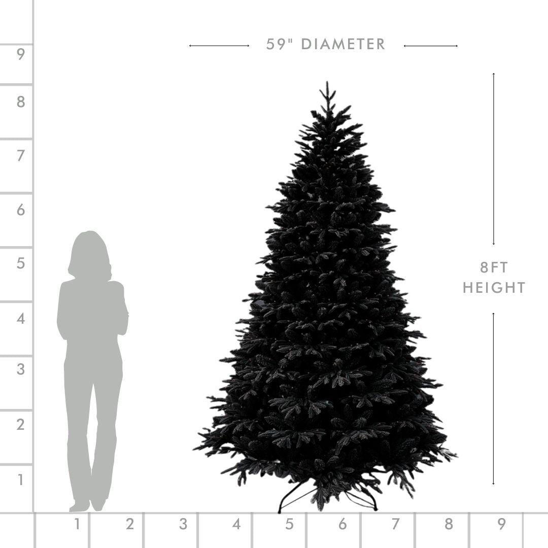 Joy By 8' Olympia Flocked Artificial Christmas Tree with 500 Warm White LED Lights