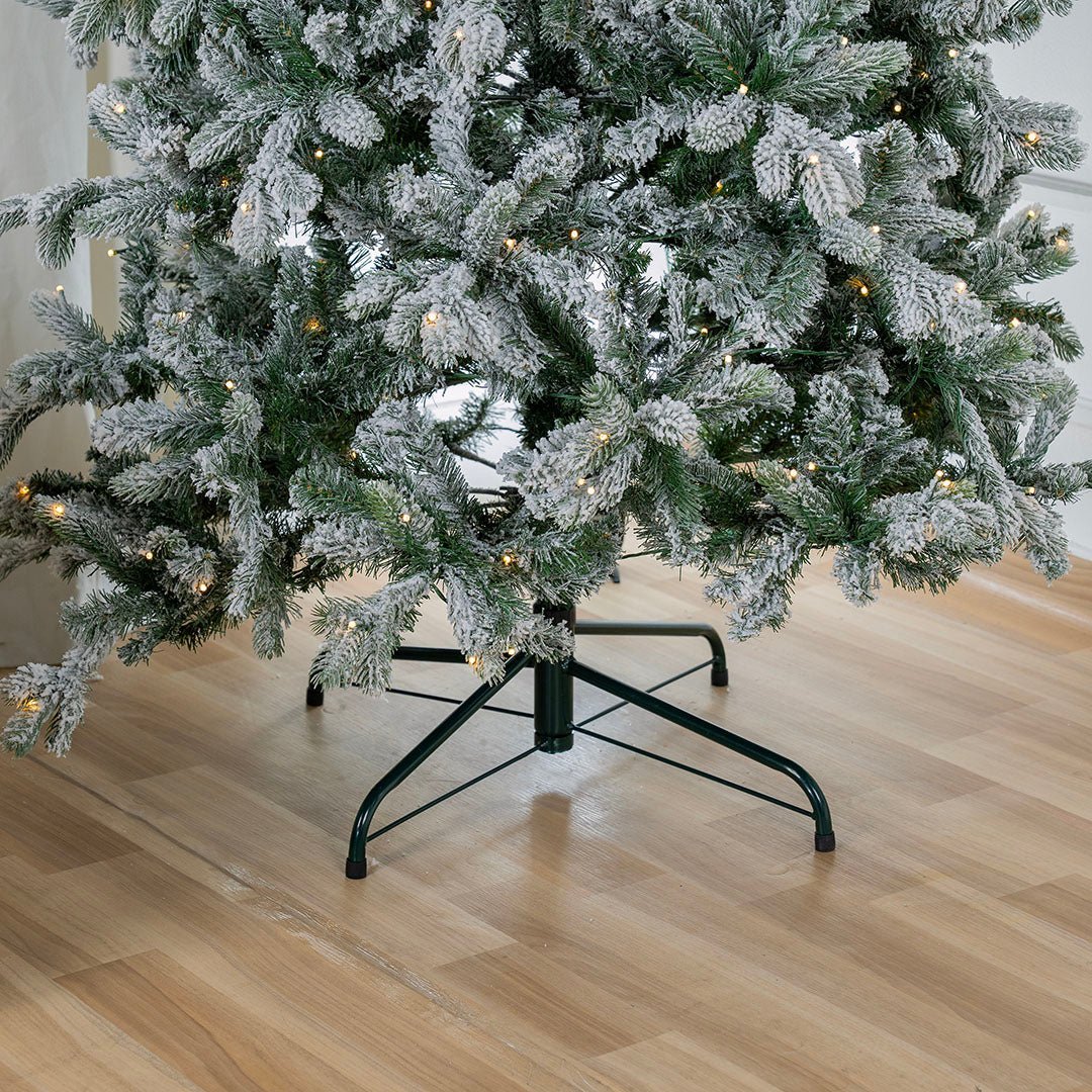 Joy By 8' Olympia Flocked Artificial Pencil Christmas Tree with 500 Warm White LED Lights