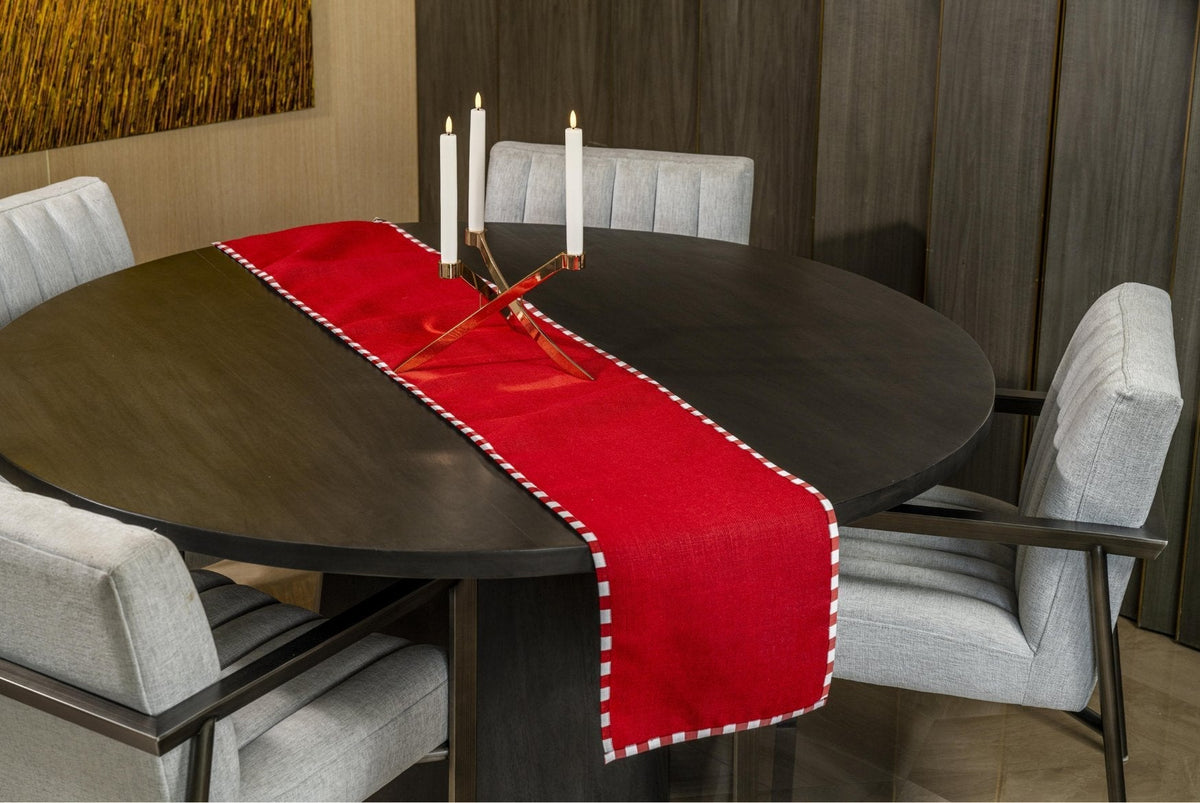Jute & Aspen Check Piping Table Runner