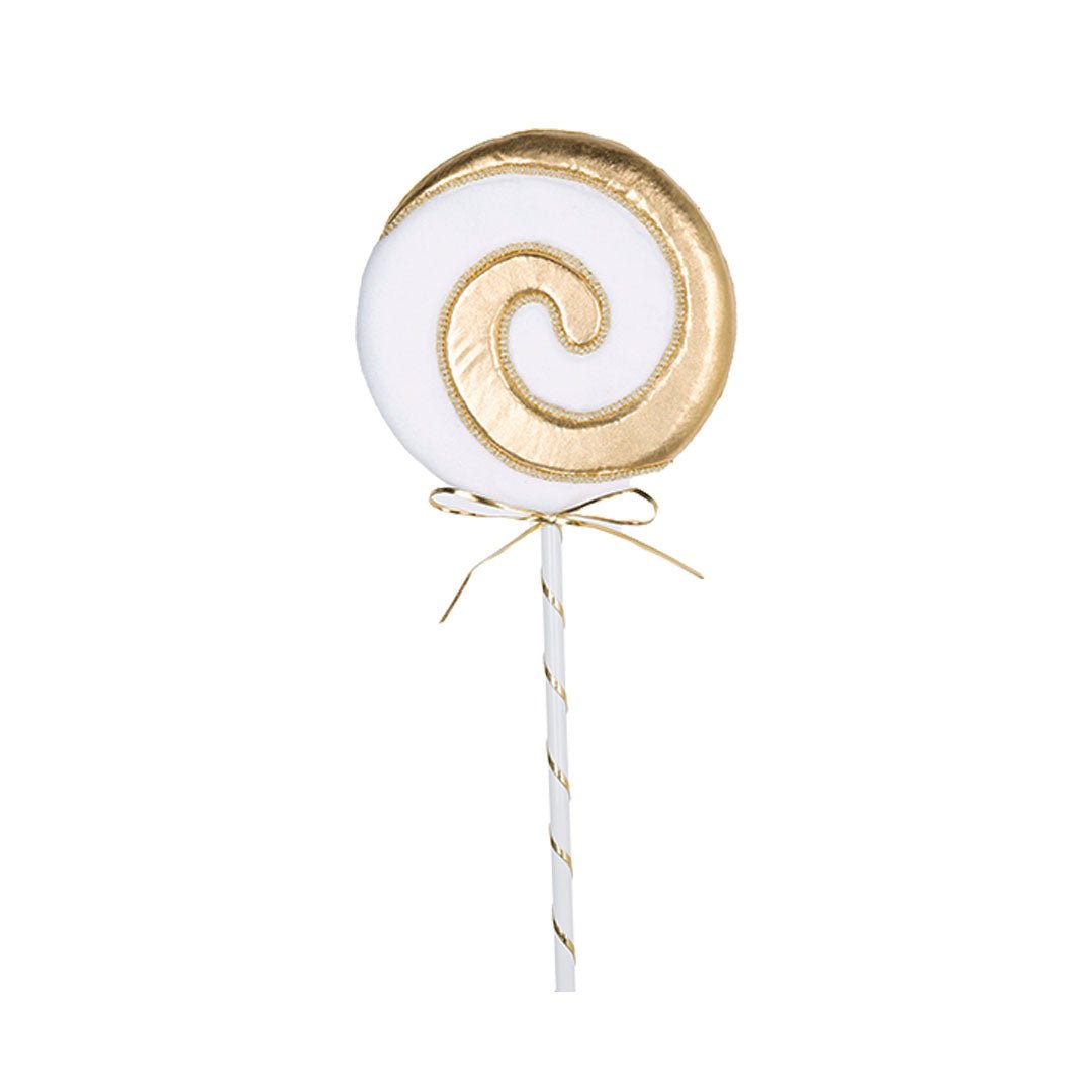 Large Gold & White Swirl Lollipop Ornament