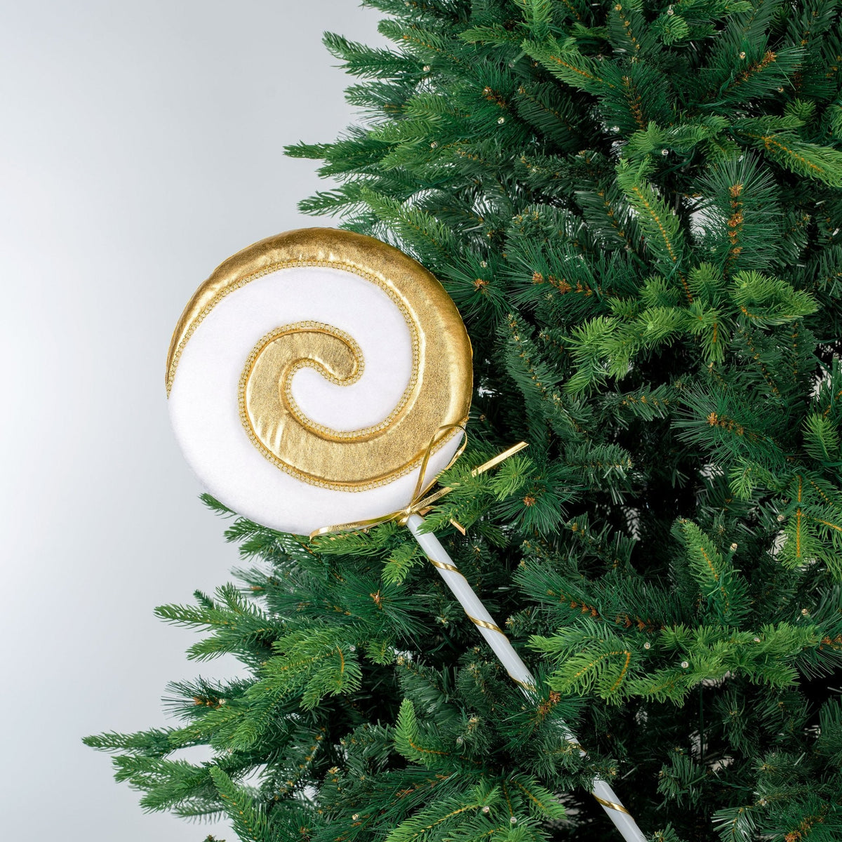 Large Gold & White Swirl Lollipop Ornament