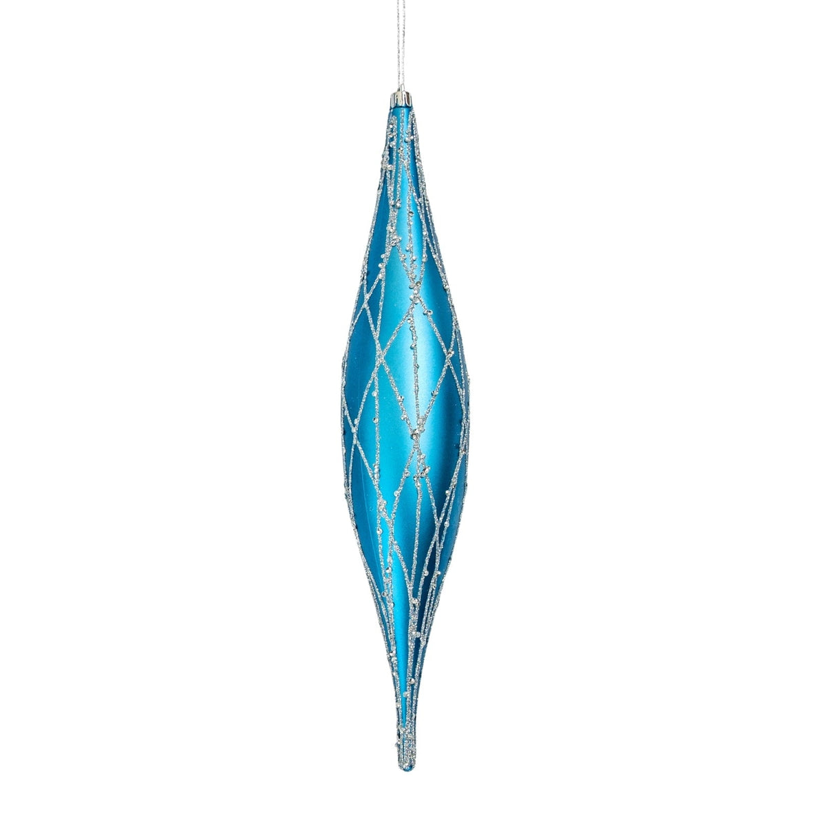 Matte Blue & Silver 13" Shuttle Ornament