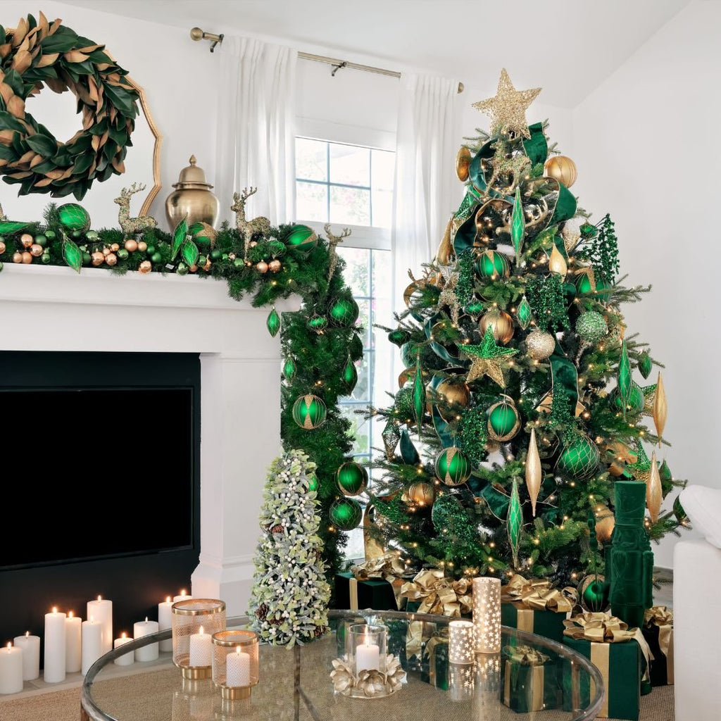 Matte Green & Gold 13" Shuttle Ornament