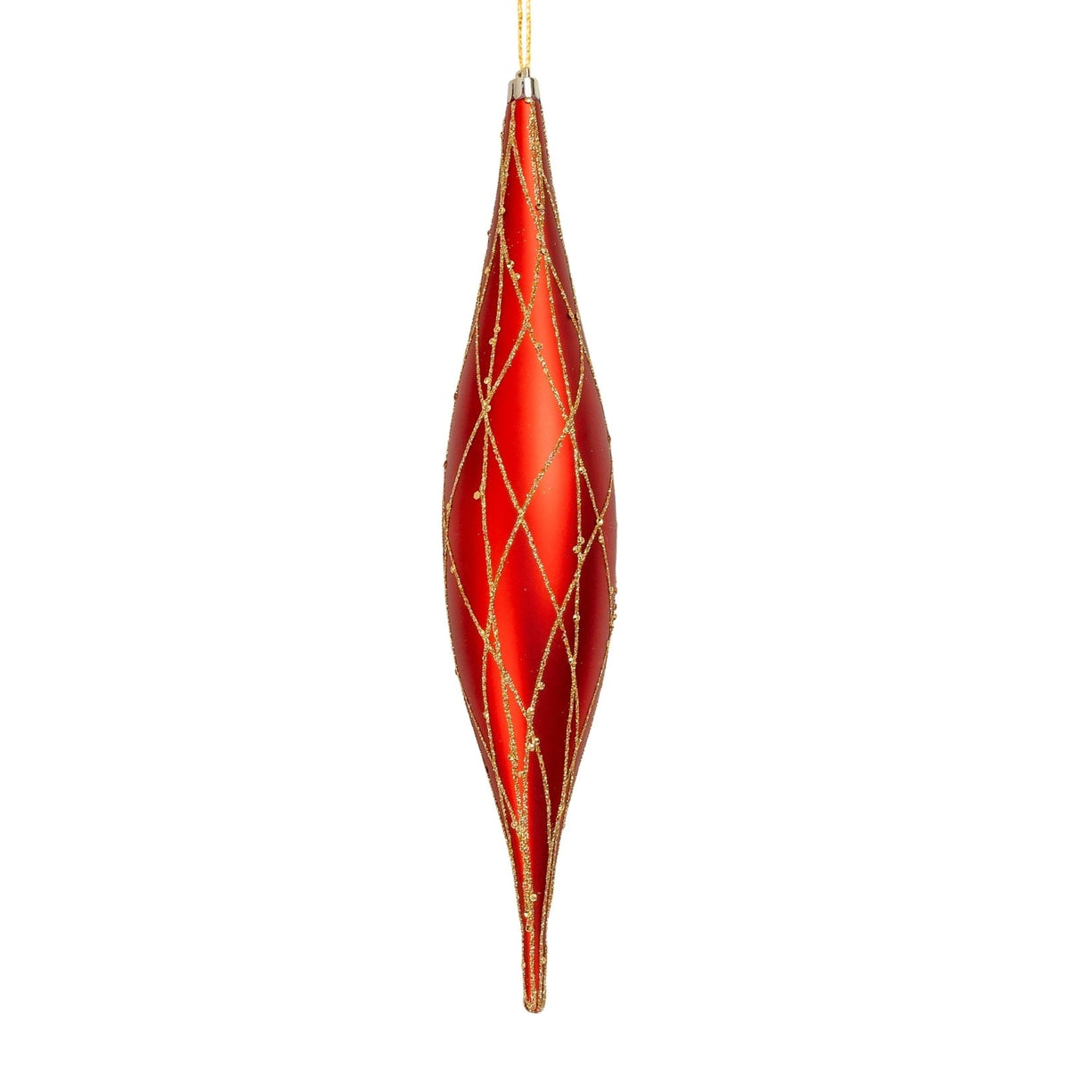 Matte Red & Gold 13" Shuttle Ornament