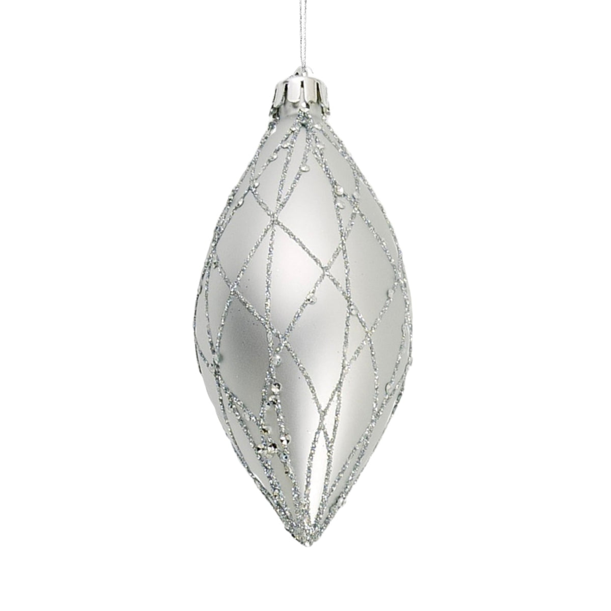 Matte Silver 5" Textured Shuttle Ornament