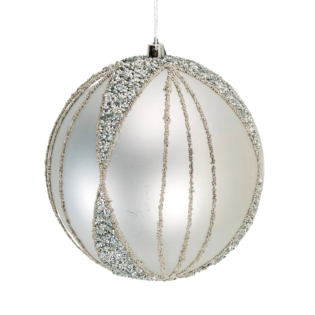 Matte Silver 6" Ball Ornament