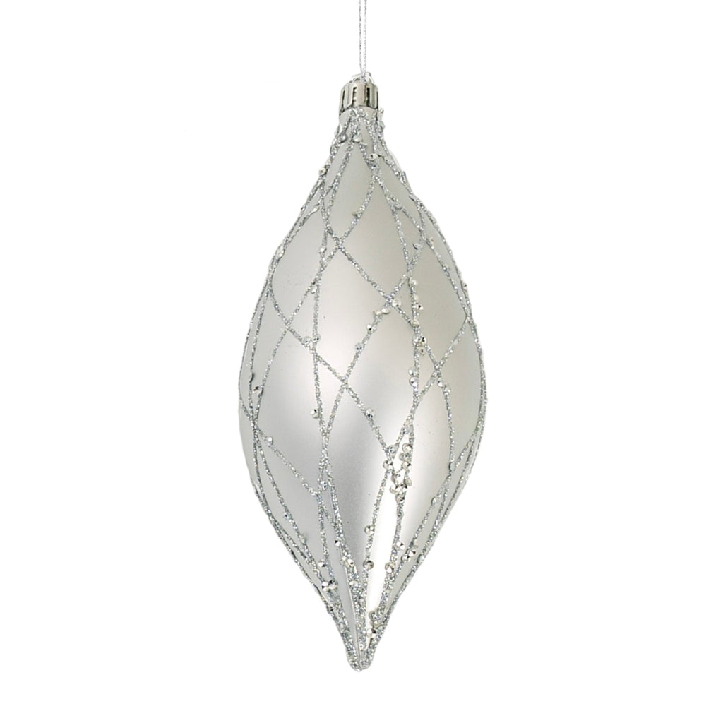 Matte Silver 7" Textured Shuttle Ornament