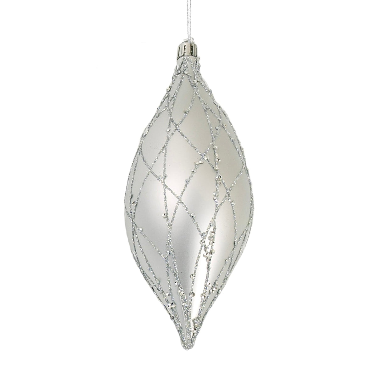 Matte Silver 7" Textured Shuttle Ornament