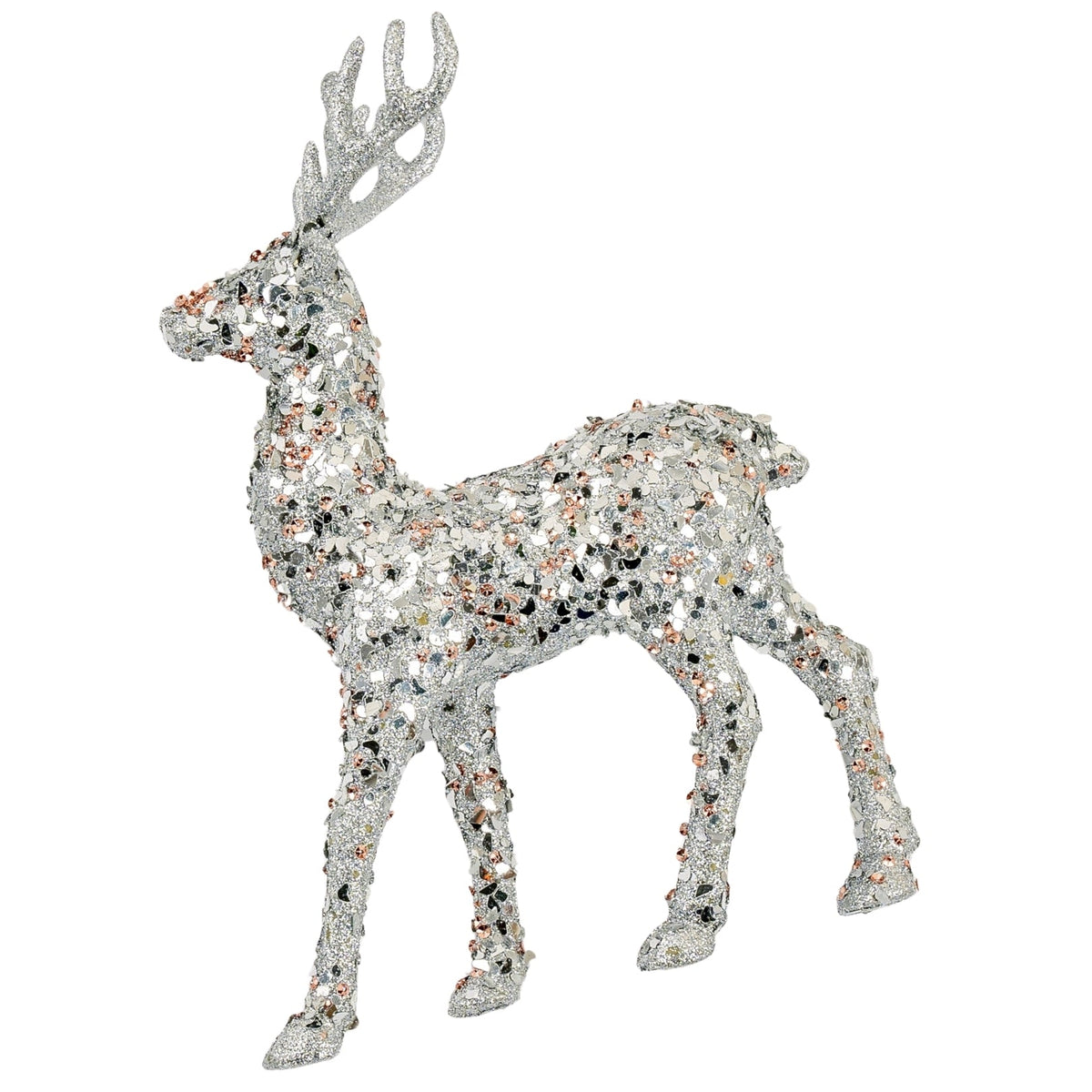 Matte Silver Deer Ornament