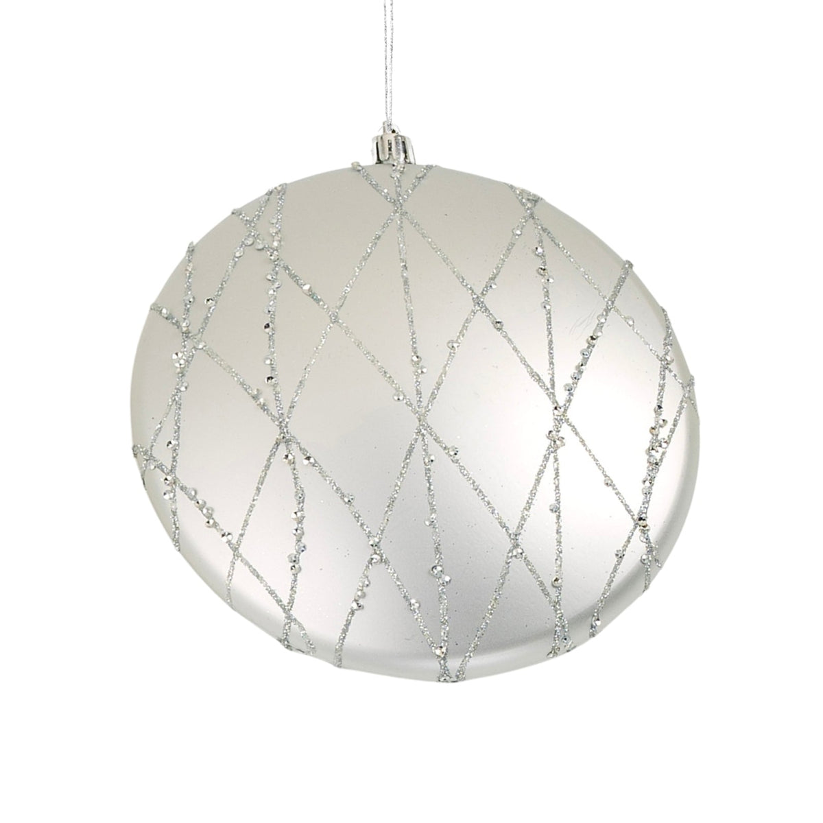 Matte Silver Flat Round 6" Ornament