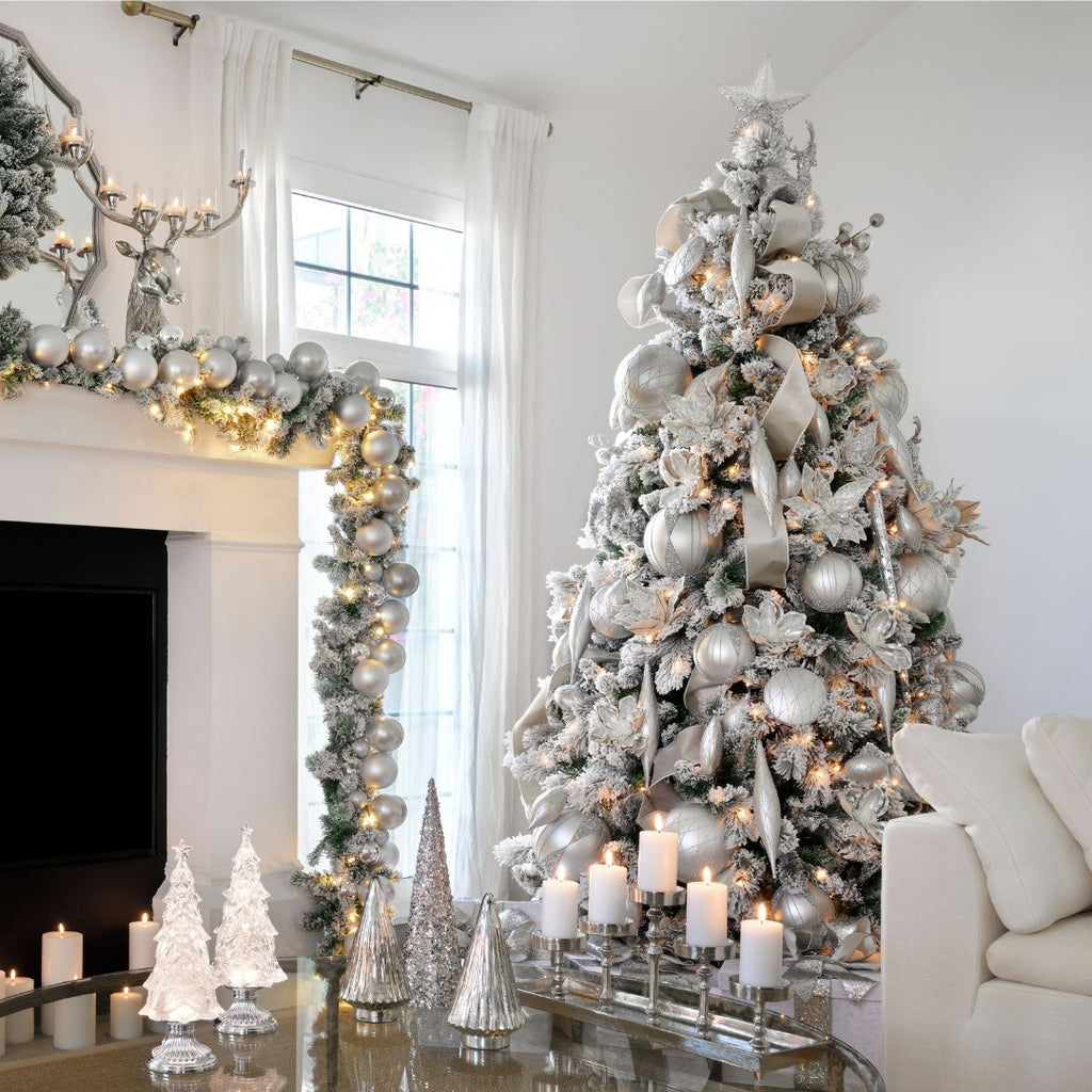 Matte Silver Flat Round 6" Ornament