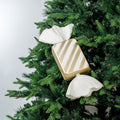 Matte White & Bright Champagne 18.5" Toffee Ornament