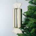 Matte White & Shiny Champagne 12" BonBon Ornament