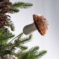 Medium Amber Mushroom Ornament With Rhinestones