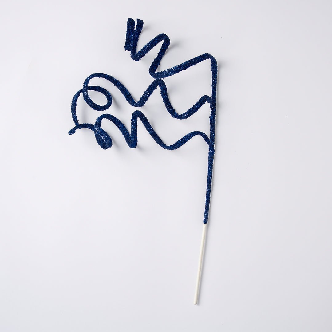 Midnight Blue Glitter Twirl Pick