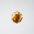 Mustard Sunflower Rhinestone Velvet 4" Ball Ornament