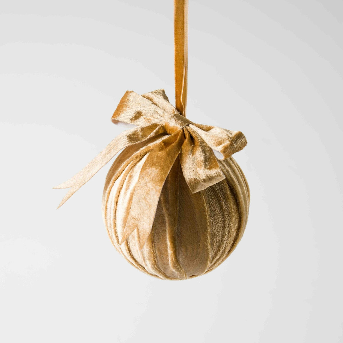 Mustard Velvet Ball Ornament