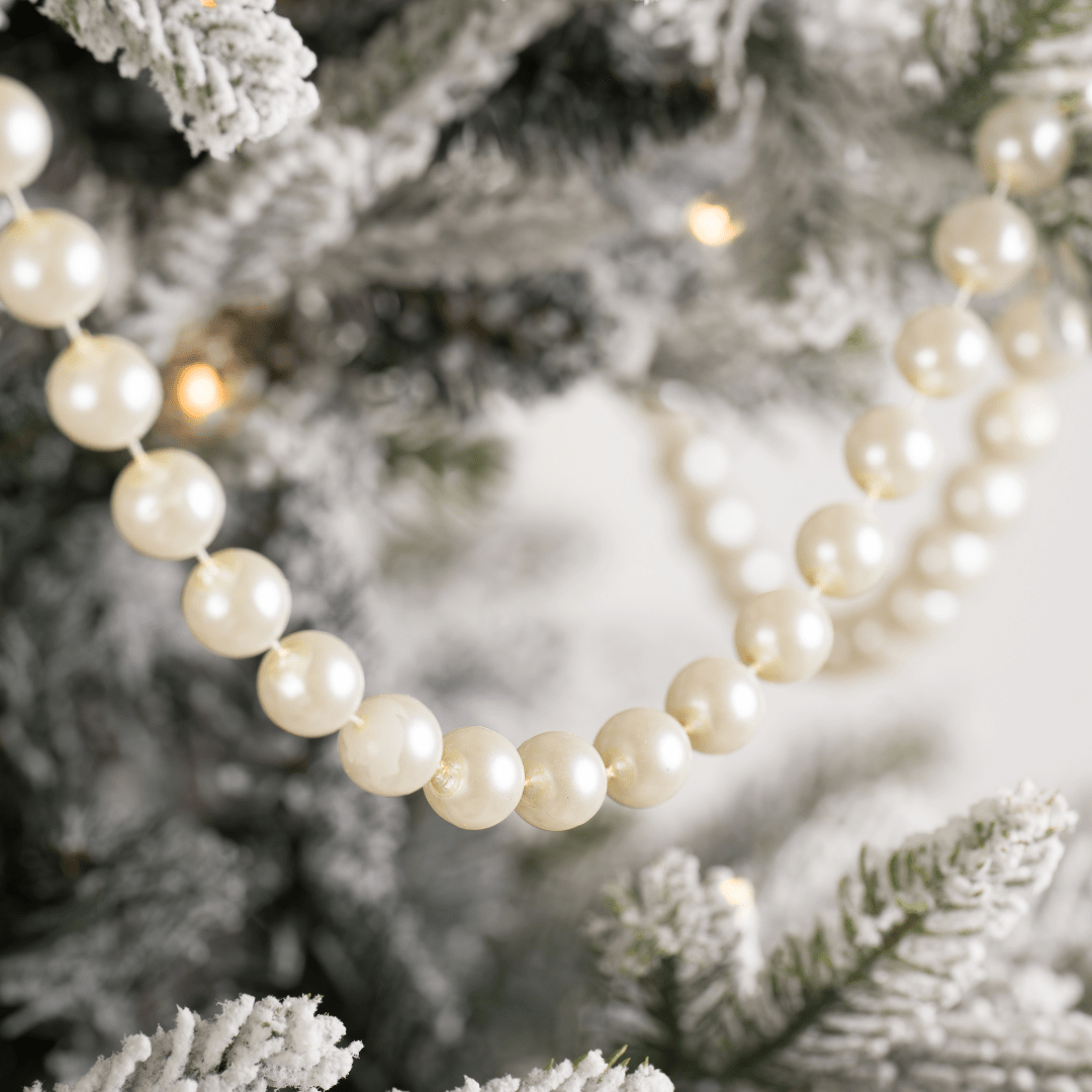 Pearl Beige Bead Garland 15 ft