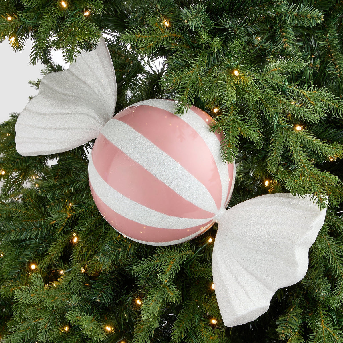 Pink Glitter Dusted Large Candy Ornament