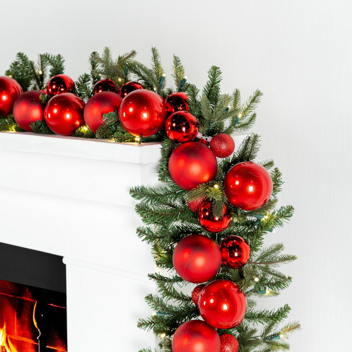 Pre Lit Olympia Christmas Garland with 100 Warm White LED Lights