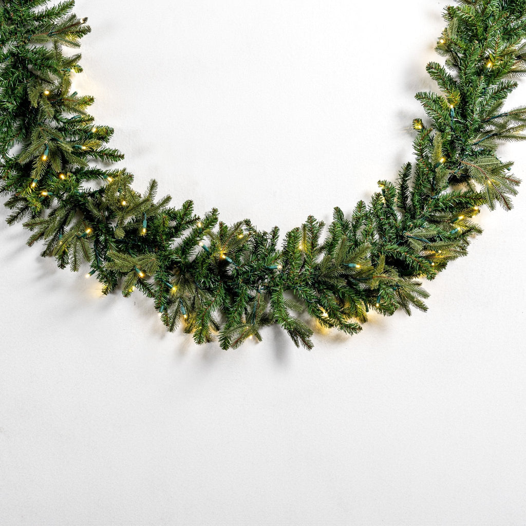 Pre Lit Olympia Christmas Garland with 100 Warm White LED Lights