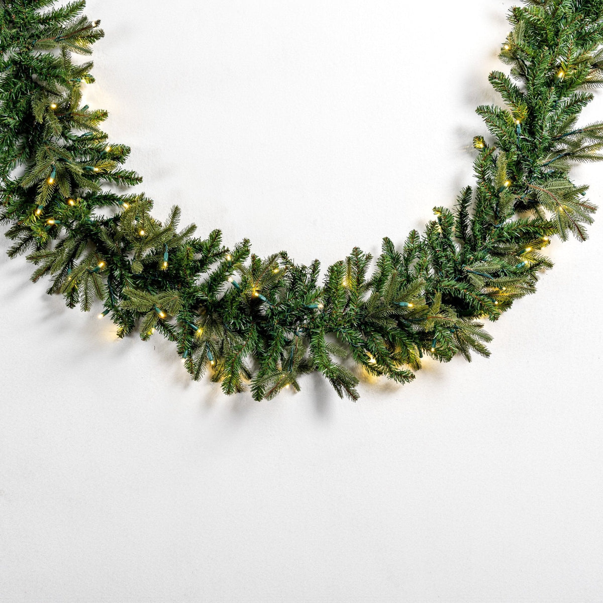 Pre Lit Olympia Christmas Garland with 100 Warm White LED Lights